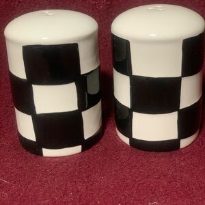 Checkered Black and White Salt and Pepper Shakers